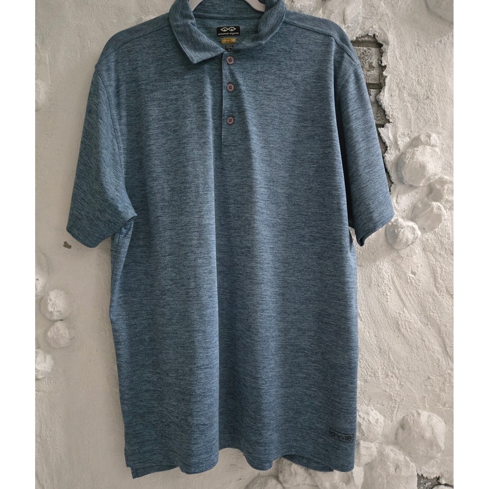 Snake Eyes Mens Dry-18 Golf Polo Shirt Blue Heathered Short Sleeve XL
